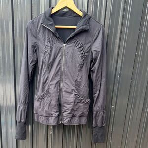 lululemon athletica Black Utility Jacket with Stand-up Collar Zip Up Long Sleeve
